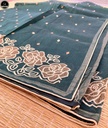 Brown Kota Saree with Embroidery Work,  Unstitched Blouse Piece, Perfect For Summer, Daily Wear Saree-2