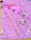 Pink Kota Saree with Embroidery Work,  Unstitched Blouse Piece, Perfect For Summer, Daily Wear Saree-0