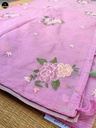 Pink Kota Saree with Embroidery Work,  Unstitched Blouse Piece, Perfect For Summer, Daily Wear Saree-3