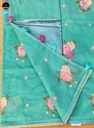 Sea Green Kota Saree with Embroidery Work,  Unstitched Blouse Piece, Perfect For Summer, Daily Wear Saree-0