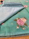 Sea Green Kota Saree with Embroidery Work,  Unstitched Blouse Piece, Perfect For Summer, Daily Wear Saree-1