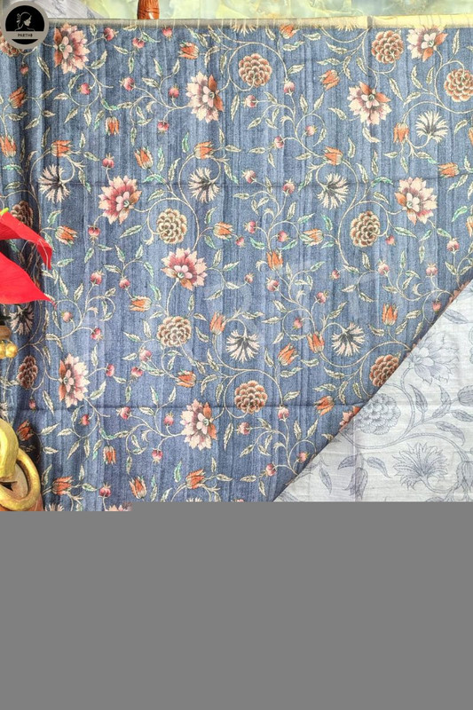 Lavonder Colour Bapta Silk Saree with Beautiful Sculpture Design in Pallu, Beautiful Printed Body with Unstitched Blouse Piece-2