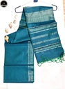 Bhagalpuri Daily Wear Saree, Plain Rama Green Colour Body with Designed Border, Comforable for Summer-1