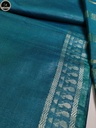 Bhagalpuri Daily Wear Saree, Plain Rama Green Colour Body with Designed Border, Comforable for Summer-2