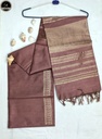 Bhagalpuri Daily Wear Saree, Plain Brown Colour Body with Designed Border, Comforable for Summer-2