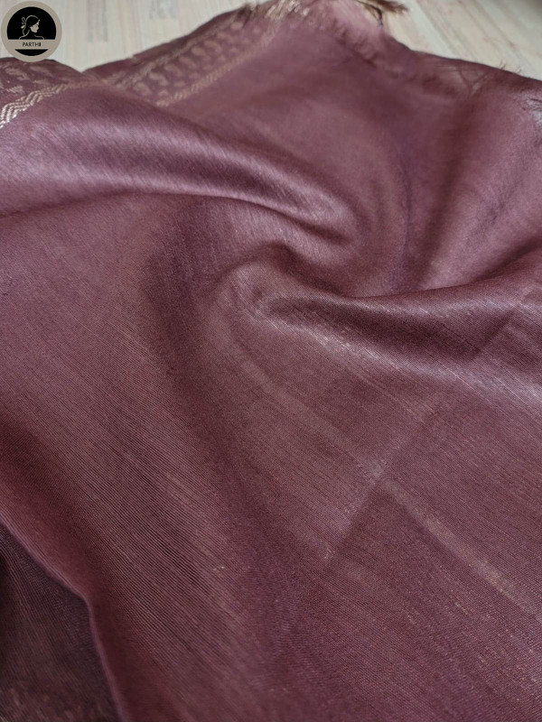 Bhagalpuri Daily Wear Saree, Plain Brown Colour Body with Designed Border, Comforable for Summer-3