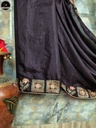 Ready To Wear Fancy Silk Saree, Brown Colour Body with Designed Blouse Attached for Occassional Wear-2