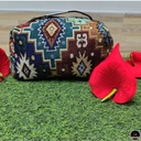 Printed Jute Multi Color Cosmetic Pouch-0