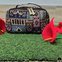 Printed Jute Multi Color Cosmetic Pouch-0