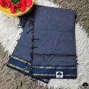 Cotton Blend Blue Gadwal Saree with All-Over Checked Design - Perfect for All Seasons-1