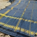 Cotton Blend Blue Gadwal Saree with All-Over Checked Design - Perfect for All Seasons-3