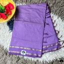 Cotton Blend Purple Gadwal Saree with All-Over Checked Design - Perfect for All Seasons-1