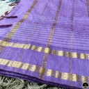 Cotton Blend Purple Gadwal Saree with All-Over Checked Design - Perfect for All Seasons-3