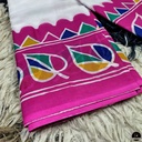 Soft Mul Mul Cotton Saree (White) best for summer season-0
