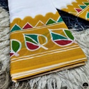 Soft Mul Mul Cotton Saree (White) best for summer season-0