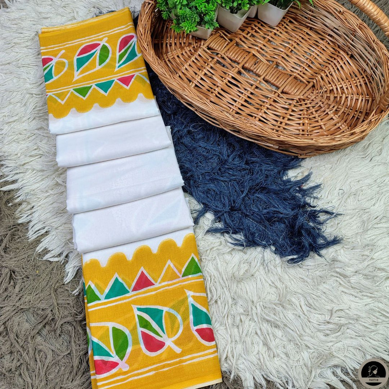 Soft Mul Mul Cotton Saree (White) best for summer season-2