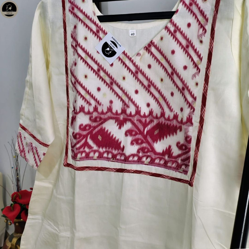 Pure Cotton Dhakai Jamdani Kurti for Women-1