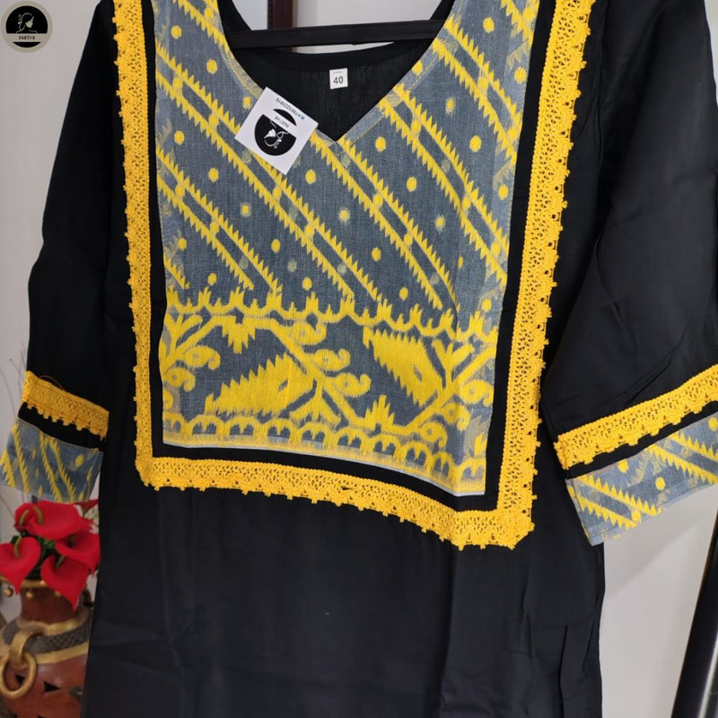 Pure Cotton Dhakai Jamdani Kurti for Women-1