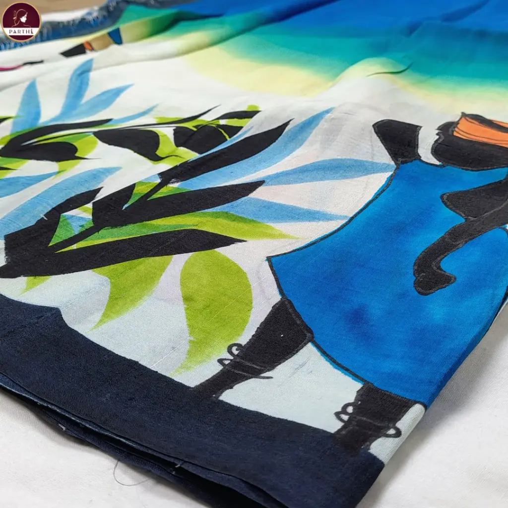 murshidabad-hand-painted-silk-saree-blue-lady-face.webp
