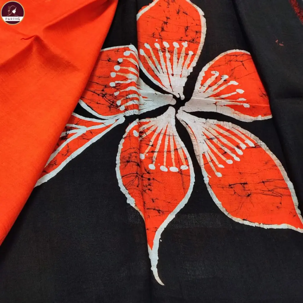 murshidabad-batik-silk-saree-orange-black.webp