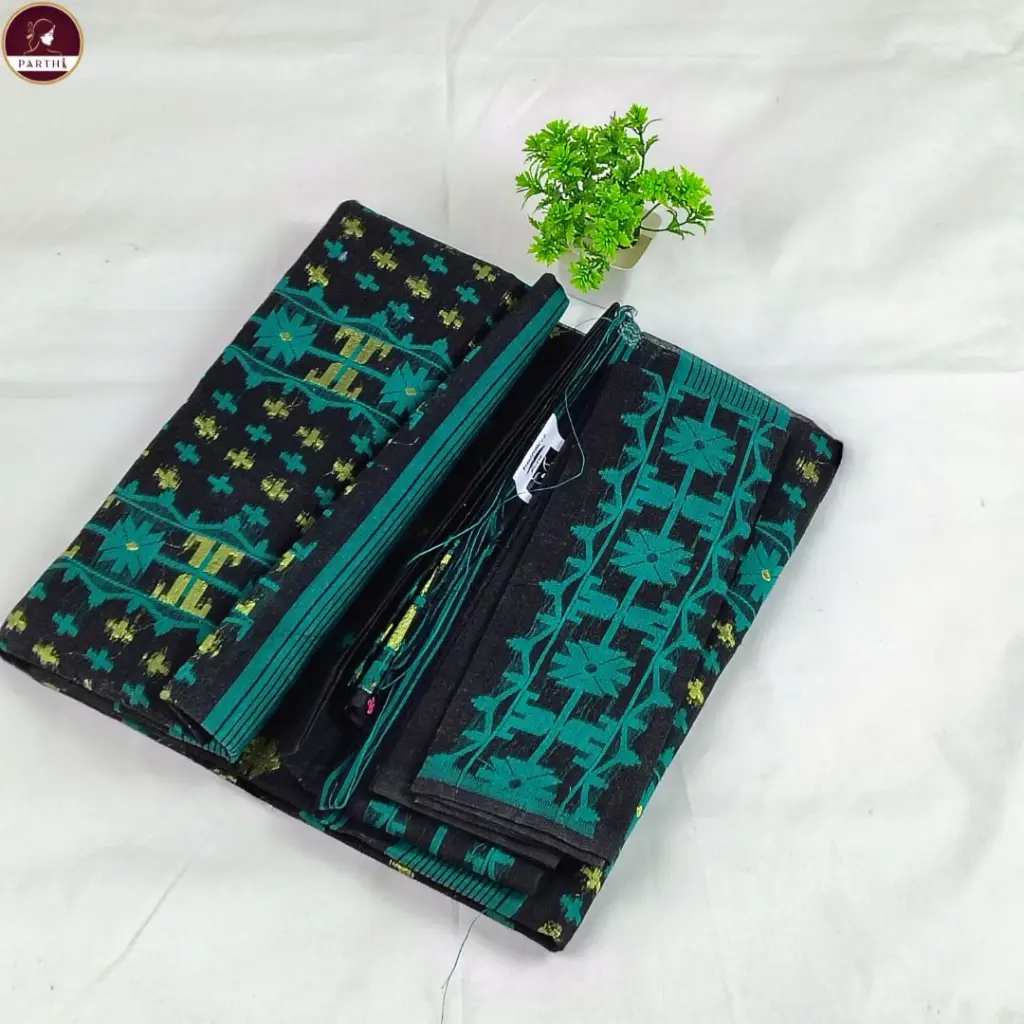 dhakai-jamdani-saree-black-sea-green-handwoven.webp