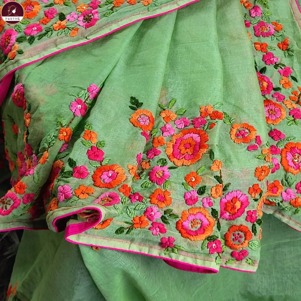 Tusser-embroidery-green-saree-with-bp (4).webp