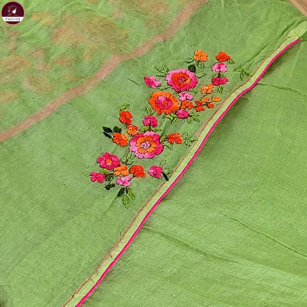 Tusser-embroidery-green-saree-with-bp (5).webp