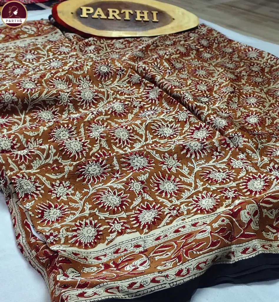Kalamkari Modal Silk Saree_Brown-Red 1.webp