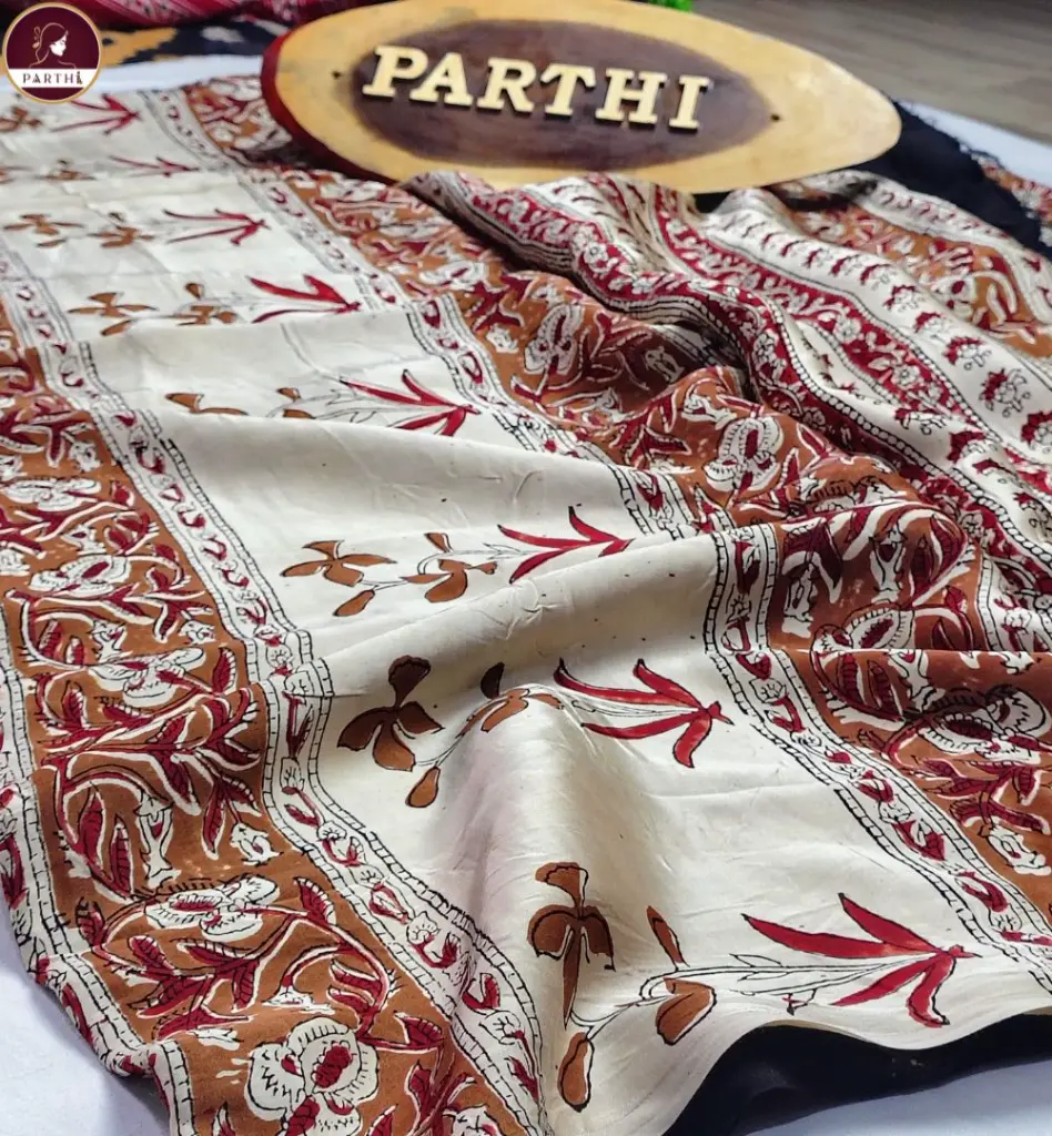 Kalamkari Modal Silk Saree_Brown-Red 2.webp