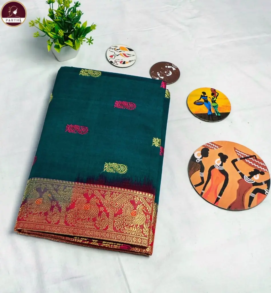 Deep-Green-Kanchpuram-with-zari-border 1.webp