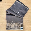 Brown Saree with Embroidery Work,  Unstitched Blouse Piece, Perfect For Summer, Daily Wear Saree