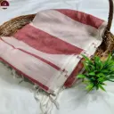 Red Khadi Cotton with unstitched Blouse piece
