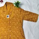 Yellow Jaipuri Block Print Cotton Shirt for women- Ethnic Handcrafted Casual & Office Wear (Free Size)