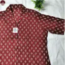 Maroon Kantha Stitch Block Print Cotton Shirt for Women – Handcrafted Ethnic Casual & Office Wear (Free Size)