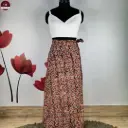 Kalamkari Printed Long Cotton Wrap Skirt for Women- Adjustable Tie Up Waist