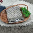 Pure Cotton Hand Block Print Saree – Blue Floral Vine Motif with Black Border 