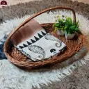 Murshidabad Hand Printed Pure Silk Saree For Women – Brown & Cream with Black Motifs | Silk Mark Certified with Printed Blouse 