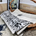 Flower Print, Ready to Wear, Pure Cotton White Saree with Block Print for Women