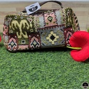 Printed Jute Multi Color Cosmetic Pouch