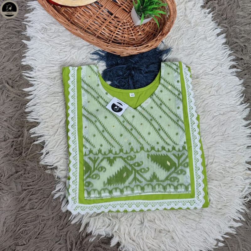 Pure Cotton Dhakai Jamdani Kurti for Women