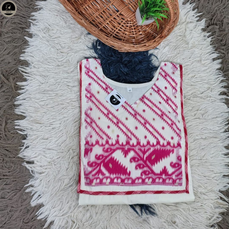 Pure Cotton Dhakai Jamdani Kurti for Women