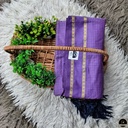 Cotton Blend Purple Gadwal Saree with All-Over Checked Design - Perfect for All Seasons