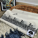 Warli Ready to Wear, Pure Cotton White Saree  with Block Print for Women