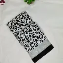 Replica Silk Black & White Leaf Pattern Saree For Women – Elegant Botanical Drapes 