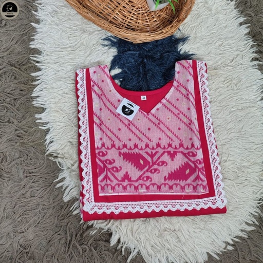 Pure Cotton Dhakai Jamdani Kurti for Women