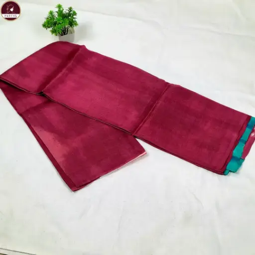 [E-COM-PURE-1015] Murshidabad Hand Painted Pure Silk Saree For Women – Mauve Monochrome with Lotus Motif | Silk Mark Certified 